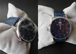 O Uomo Cassa Silver 41mm Quadrante Cinturino Blu