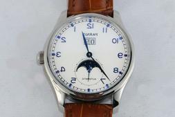 Parnis 43mm Automatico Fasi Lunari Vetro Zaffiro Quadrante B