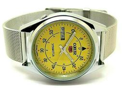 Seiko 5 Automatico Uomo Acciaio Quadrante Giallo 6309 Vintag