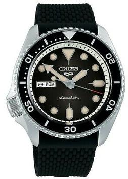 Seiko 5 SPORTS Acciaio Nero Cinturino IN Silicone Automatico