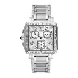 Bulova 96r000 S/S Custodia & Fascia Diamante Cronografo Quad