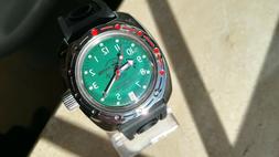 Vostok Amphibia Automatic Russian Watch 200m Green scuba dud