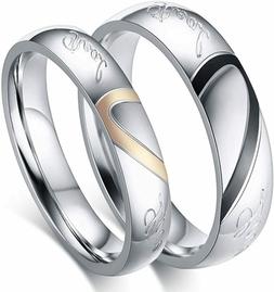 Beydodo Anelli Lui e Lei Anello del Cuore di Puzzle Di Coppi