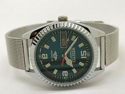 Citizen Automatico Uomo Acciaio Giorno/Data Quadrante Verde 