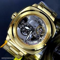 Uomo Invicta Aviator Fantasma Ponte Meccanico Scheletro Plac