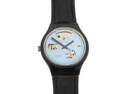 SWATCH Black Motion total black cinturino pelle e quadrante 