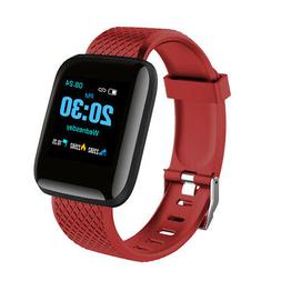 O Fitness Smart Watch Rosso Per Donne Uomini Con App G2e7