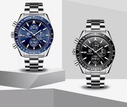 O Cronografo Uomo Movimento Quarzo Moda Sport Watch 30m