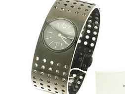 CALVIN KLEIN Grid acciaio PVD nero con bracciale rigido refe