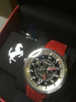 CHRONO WATCH Scuderia Ferrari Granturismo Rosso acciaio pell