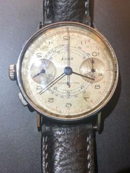 Niga Chronograph Carica Manuale Anni 50 36 Mm Acciaio Quadra