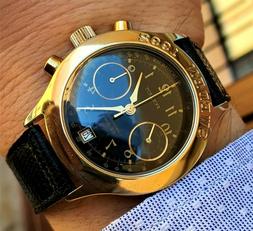 Poljot Chronograph GOLD pl 3133 Black Dial Sweden 1992 ref 1