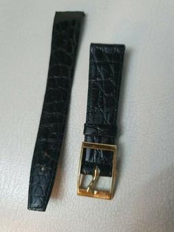 O 18 Mm Vintagecolore Nero Con Fibbia Laminata Oro