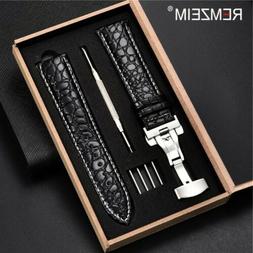 O In Vera Pelle Coccodrillo Vintage Uomo Cuoio 18 20 22 24 M