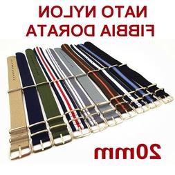 O Nylon Fibbia Dorata Oro 20mm Nero Blu Grigio Arancione