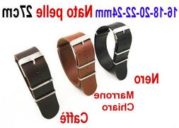 O Pelle Pu 16mm 18mm 20mm 22mm 24mm Nero Marrone Scuro