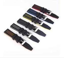 O Silicone Puntini 20mm 22mm 24mm 26mm Nero Blu Rosso Giallo