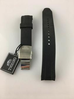 O Orient Uomo 22mm Gomma Nero New Old Stock Deplo Attacco Cu