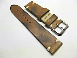 O Vera Pelle Cuoio Vintage Marrone 18 20 22 Mm Watch Straps