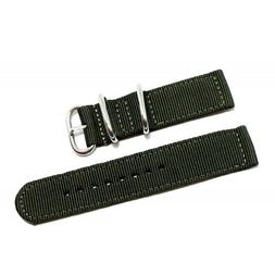 O In Tessuto Nato Zulu Verde Scuro Ansa 18mm Cordura 408