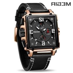 O Al Quarzo Cronografo Lusso Pelle Sport Army Military