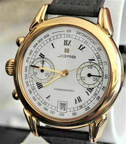 Cronografo Meccanico BREIL cassa Laminato Oro 18Kt.  Chronog