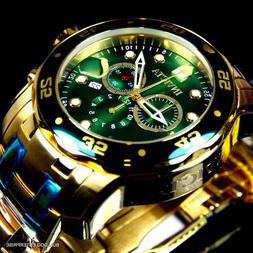 Da Uomo Invicta pro Diver Sub 18kt Placcato Oro Cronografo V