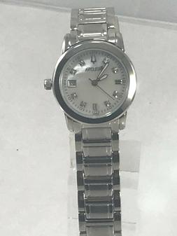 Donna Bulova 96P107 Acciaio Inox Bracciale Diamante Accented