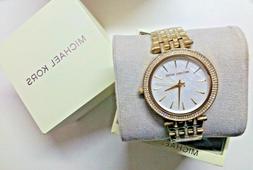 Michael kors donna acciaio dorato e zirconi nuovo super scon