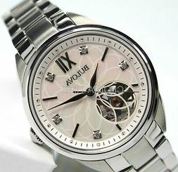 Bulova Donna Lady Sutton Automatico Madreperla Bianca Acciai