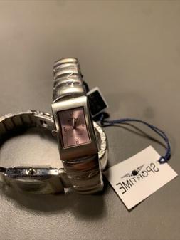 O Donna Sportime Cinturino In Maglia D&rsquo;acciaio Nuovo Con E