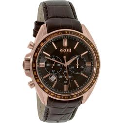 HUGO BOSS DRIVER CRON PELLE MARRONE UOMO 44MM  NUOVO, LIST. 