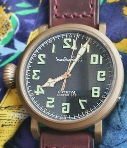 San Martin Hruodland aviator watch pilot bronze like zenith 