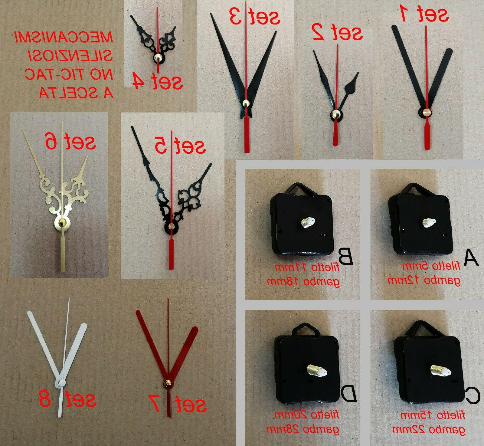10pz meccanismo movimento orologio muro parete silenzioso