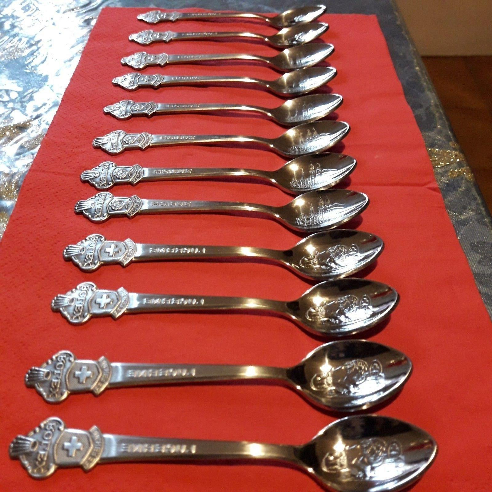 12 cucchiaini originali serie miste lucerne e