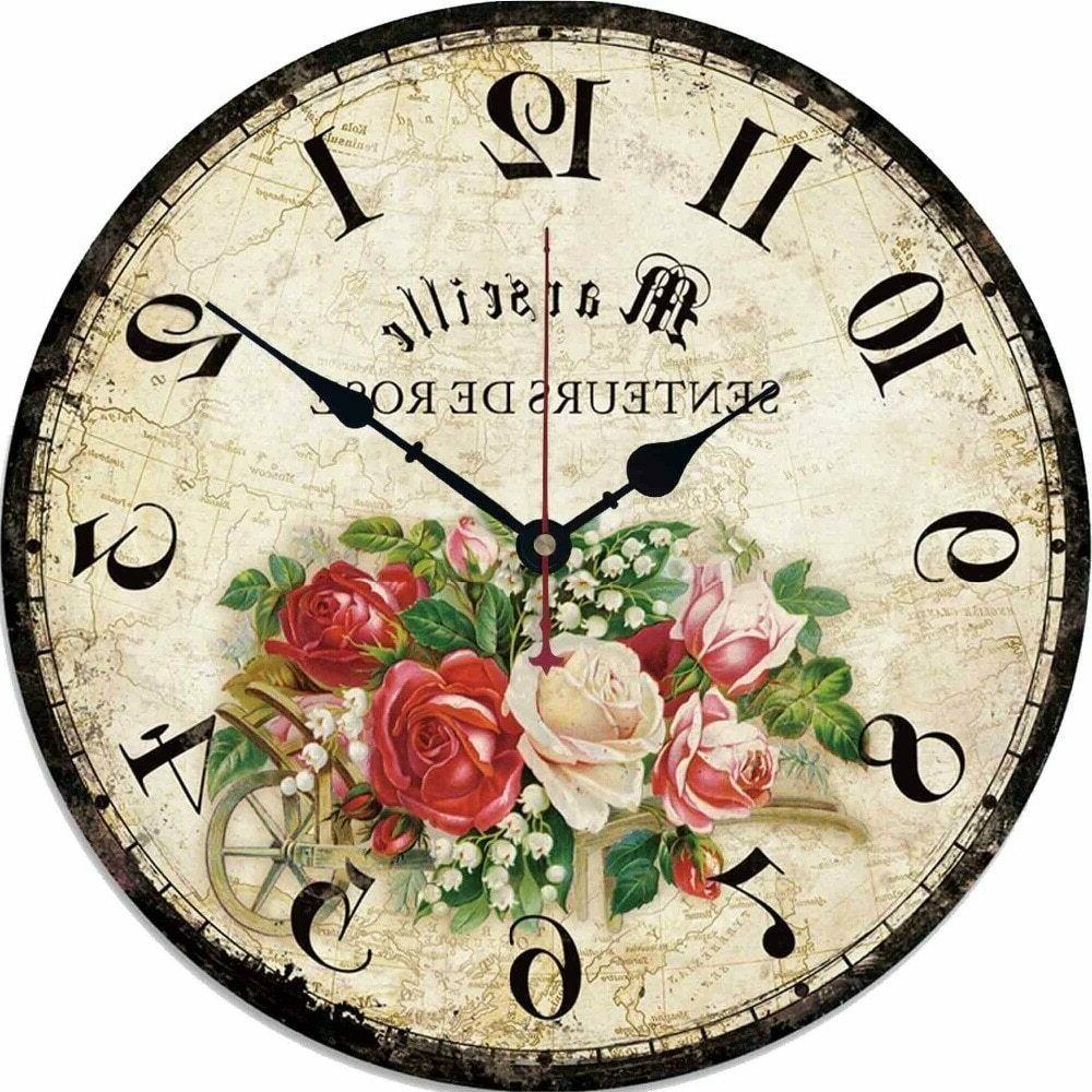 12in vintage orologio da parete in legno