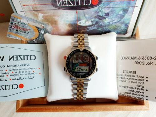 1985 watch windsurfing d060 multicolour lcd gold