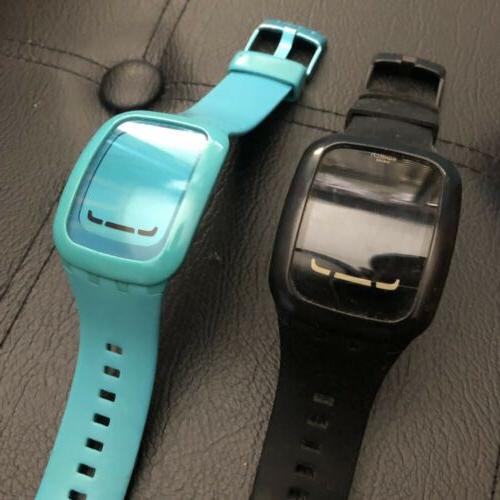 2 orologio touch nero e turchese con