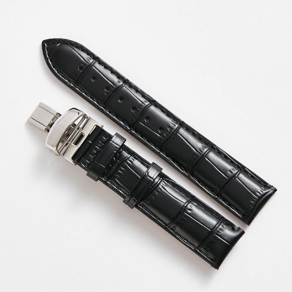 22mm ricambio orologio con cinturino nero pelle
