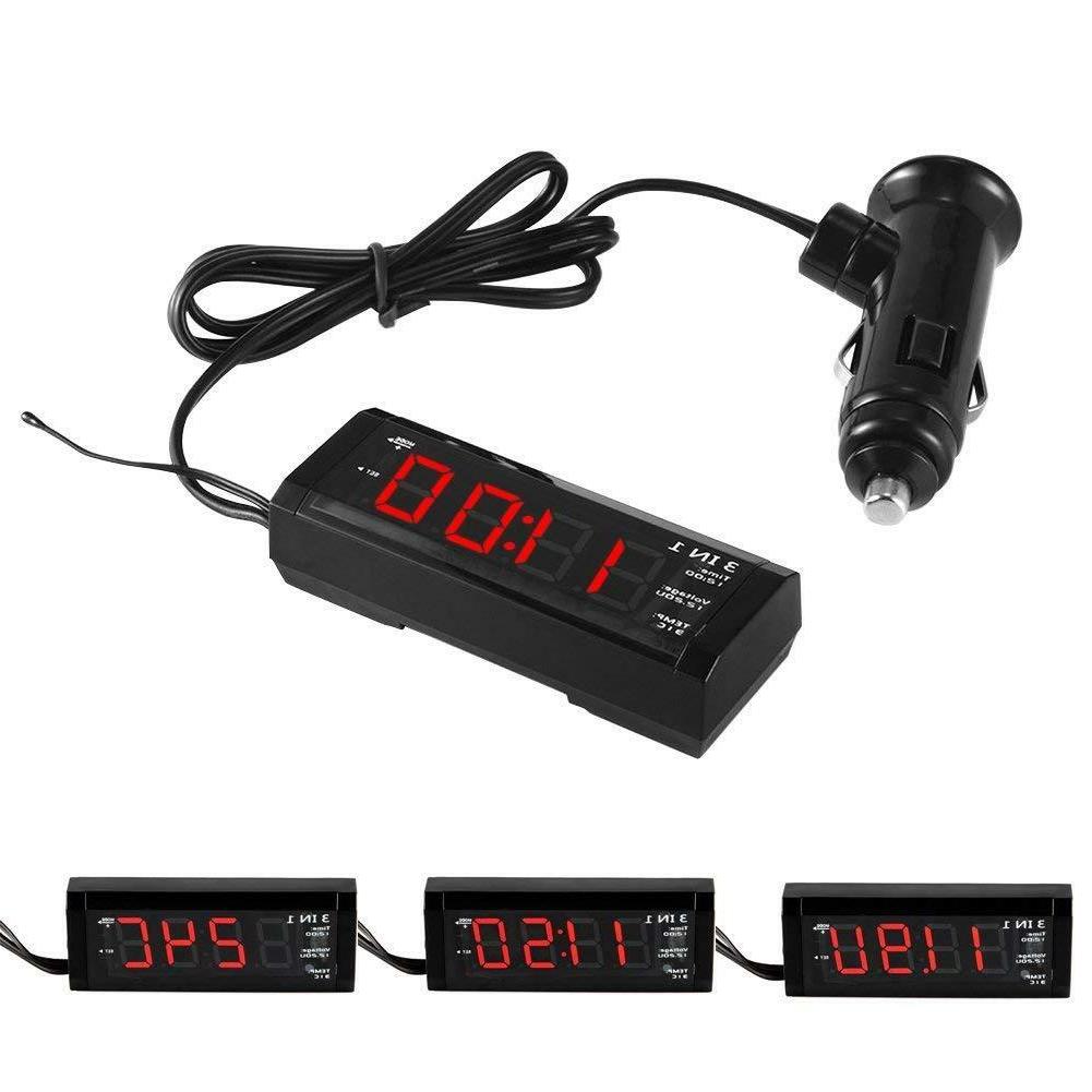 3 in 1 voltmetro termometro orologio auto