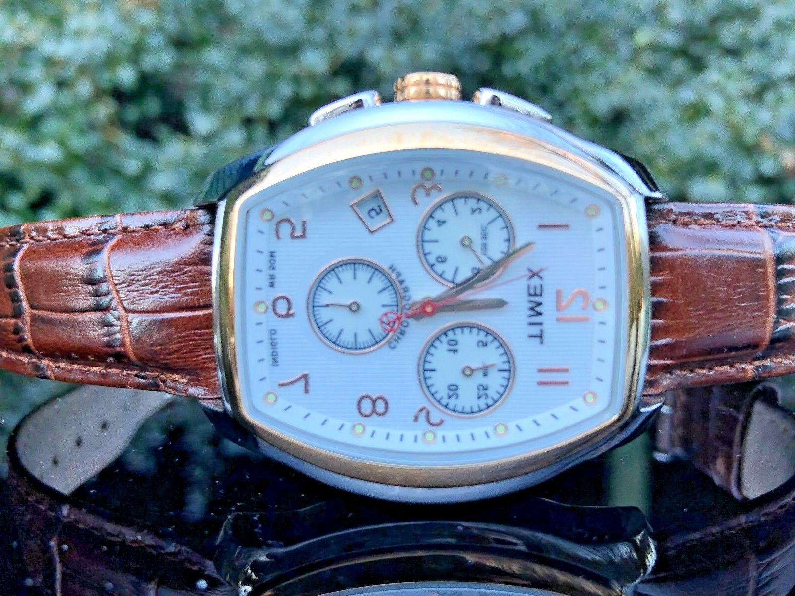 38mm uomo stile t2m985 pelle marrone quarzo