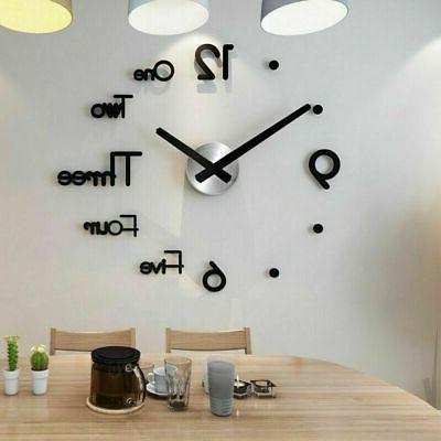 3d fai da te muro orologio adesivo