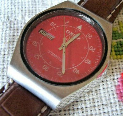 5 cal 6309a 17j vintage quadrante rosso
