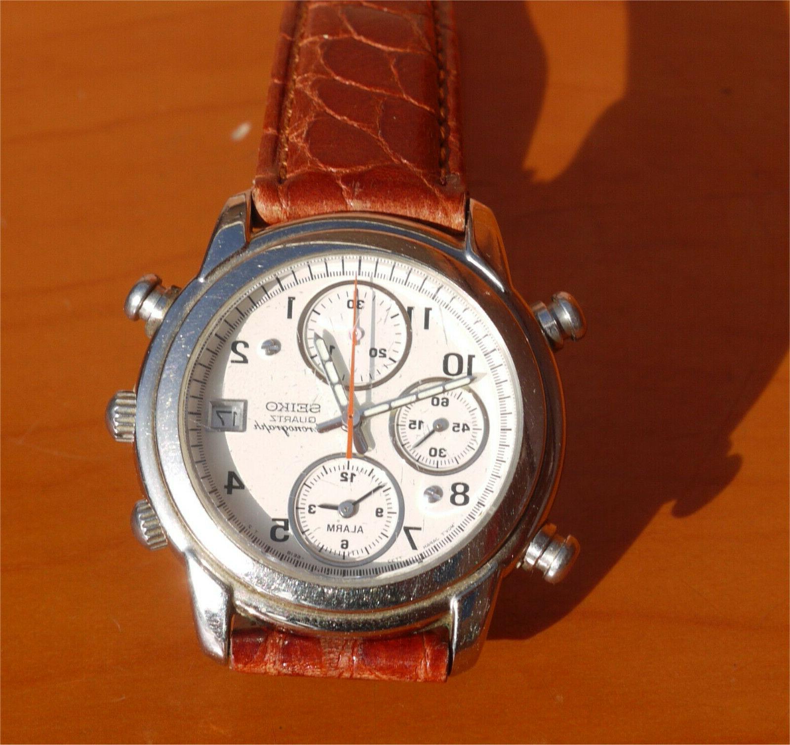7t32 6d40 chronograph alarm quartz con scatola
