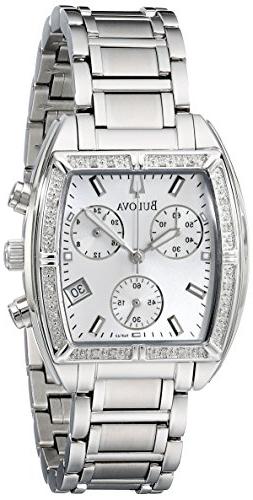 Bulova Women's 96R163 Stainless Steel Bracelet Watch with Di