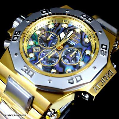 akula abalone bicolore placcato oro acciaio cronografo