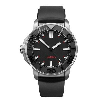 aqua 316l automatico acciaio nero silicone zaffiro