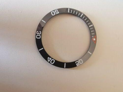 aquis divers bezel new black orange lunetta