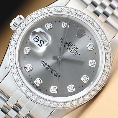 autentico da uomo datejust grigio diamante 18k