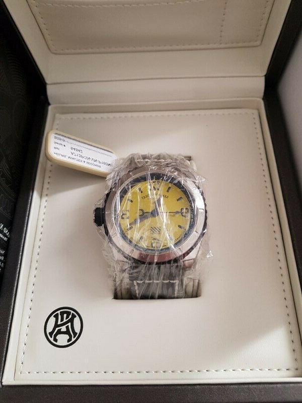 automatic sh3 diver yellow military black leather